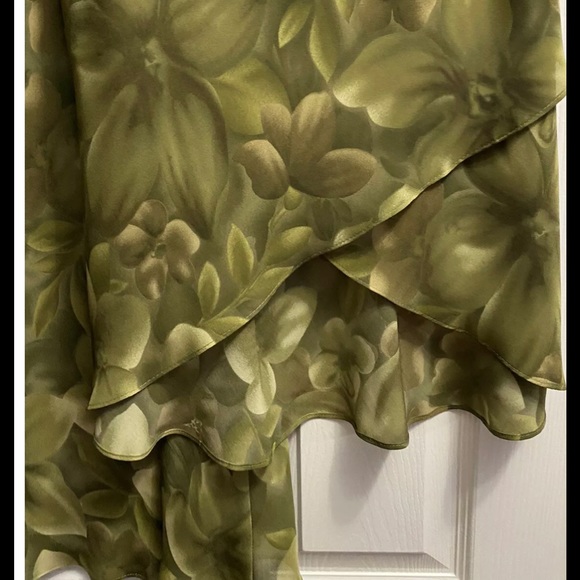 Vintage Positive Attitude 2pcs Set Skirt & Blouse Floral Sage Sz 14 Petite - Picture 6 of 8